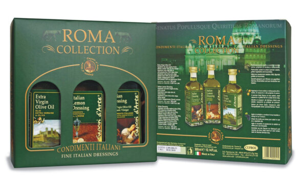 Sapori d Arte - ROMA Collection Geschenkset Olivenöl & Dressing (3 x 100 ml)