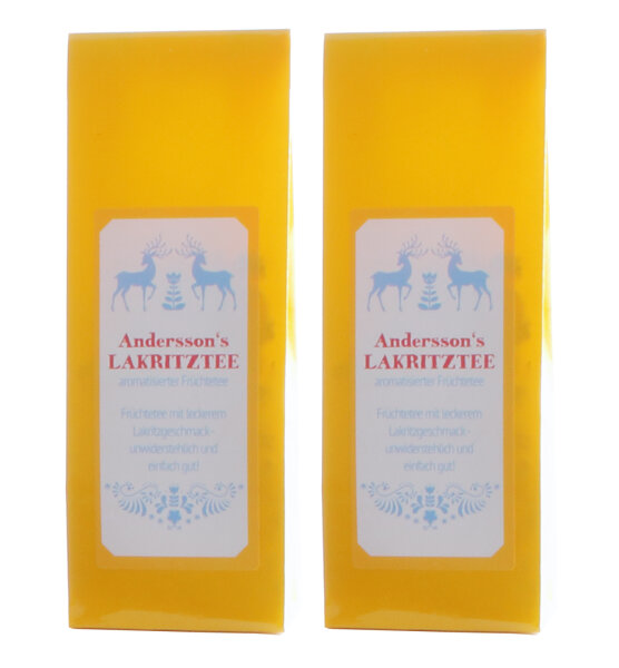 Anderssons Lakritz-Tee Früchtemischung aromatisiert mit Lakritz-Geschmack (2 x 100 g)