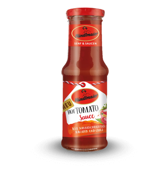 Händlmaiers Hot Tomato Sauce mit Chili verschärft (Flasche 200 ml)