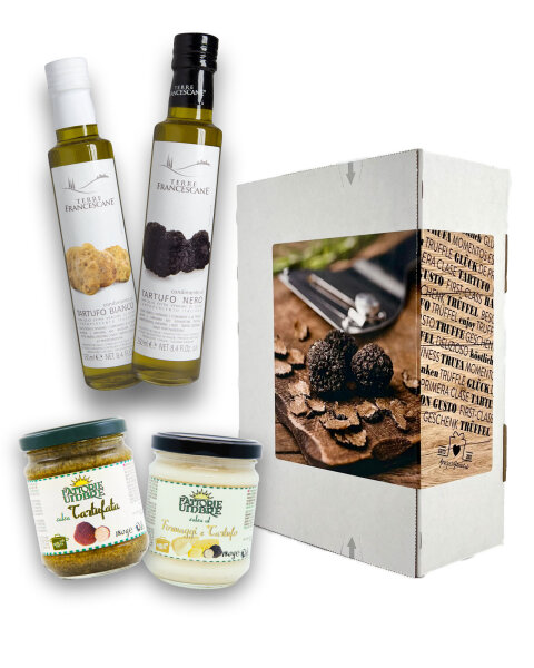 Apropos Geschenk Feinschmecker Box "Trüffel" Präsent für Gourmets und Genießer (Trüffelöle, Käse-Creme mit Trüffel und Tartufata)