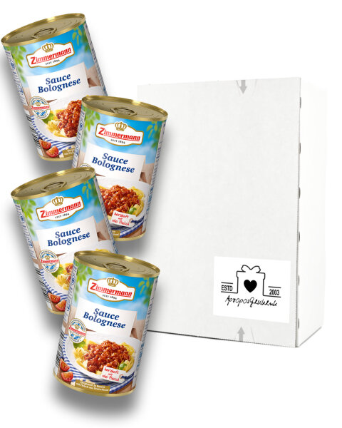 Zimmermann - Sauce Bolognese in der Dose 4er Pack Bundle / Vorteils-Paket (4 x 400 g)