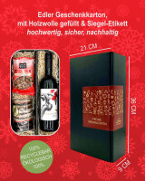 Geschenk-Set "Frohe Weihnachten" ALKOHOLFREI (alkoholfreier Glühwein, gebrannte Mandeln und Nürnberger Lebkuchen)